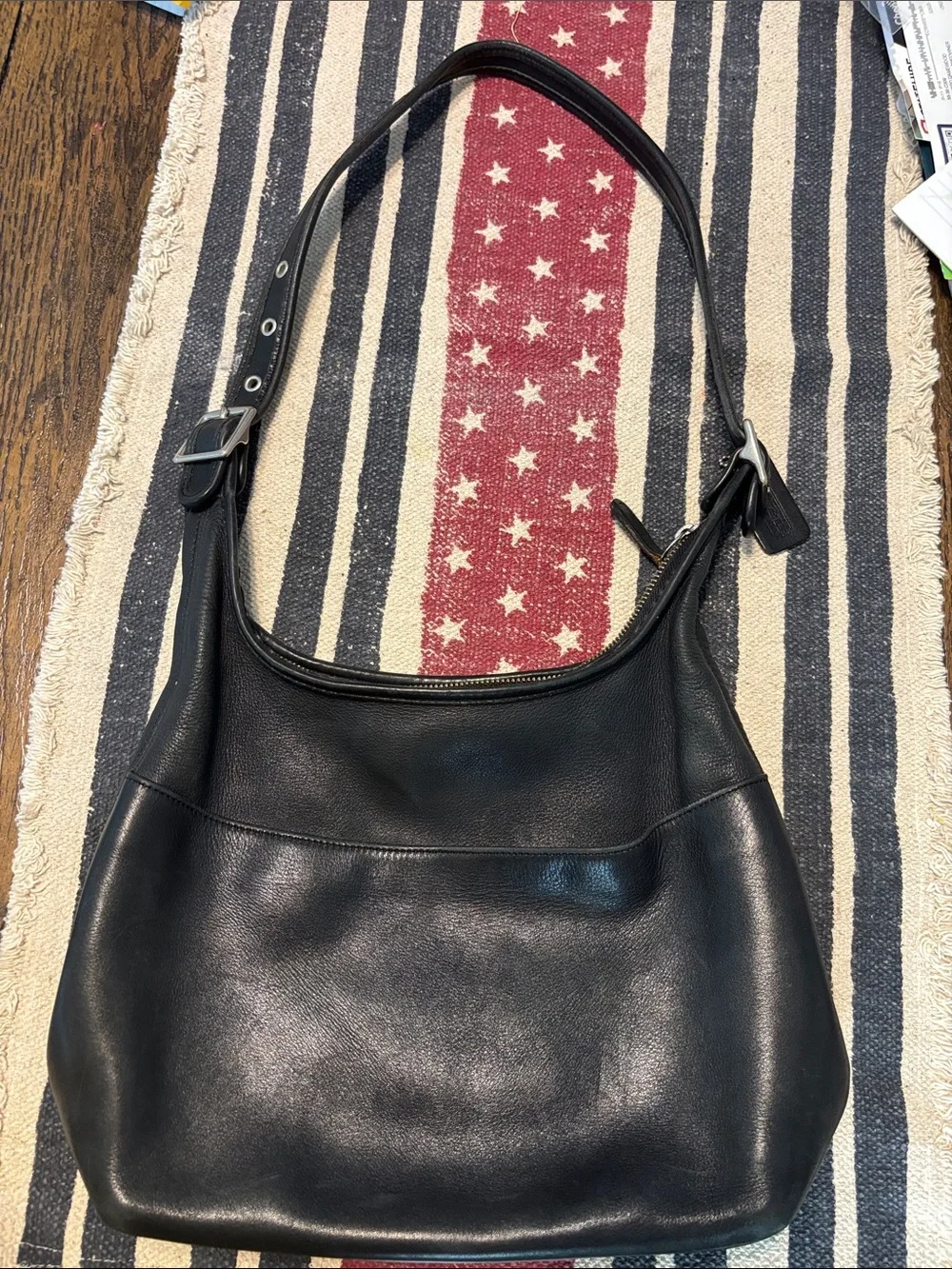 Coach Black Leather Shoulder Hobo Bag N2-JOD-9058